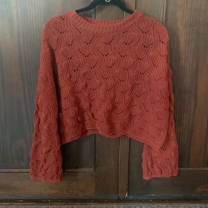 Burnt orange cropped sweater with wider sleeves. Worn maybe one time.